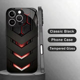 Tech-style honeycomb-patterned shockproof phone case For iPhone