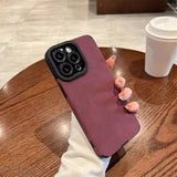 Fashion Matte Leather Silicone Case For iPhone
