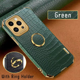 Crocodile Leather Plating Silicone case For iPhone