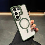 Transparent Magnetic Metal Lens Bracket Case For Samsung