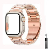 Stainless Steel Band + Protective Case For Apple Watch