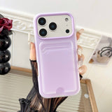 Skin-feel, drop-resistant protective case with card holder For iPhone