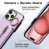 Crossbody Zipper Wallet Ring Stand Phone Case for IPhone