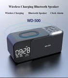 Retro Bluetooth Speaker with Radio Wireless Charging Bluetooth Speaker TF Card Clock Outdoor Speaker