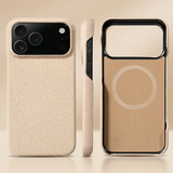 Natural Cowhide Leather Magnetic Case for iPhone