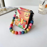 Artistic oil painting beaded phone case For Samsung Z Flip