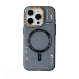 Frosted Metal Lens Frame Buttons Magnetic Case For iPhone