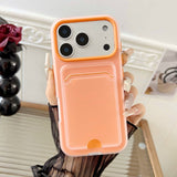 Skin-feel, drop-resistant protective case with card holder For iPhone
