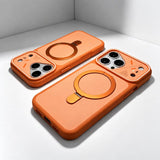 New Matte Anti-Drop MagSafe Case with Magnetic Ring Stand For iPhone