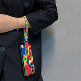 Crossbody Lanyard Portable Rope Colorful Flower Case for Samsung Galaxy Z Fold