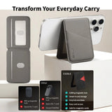 Luxury Leather Magnetic Wallet Slot Card Holder Phone Stand