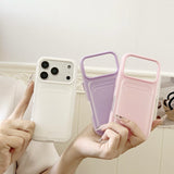 Skin-feel, drop-resistant protective case with card holder For iPhone