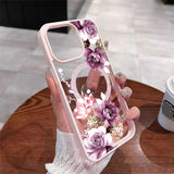 Lavender Pink Floral Print For Magnetic Phone Case for iPhone