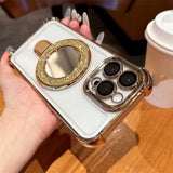 Sparkle Mirror Magnetic Makeup Mirror Back Case for iPhone
