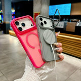 New Metal Bracket Frosted Matte Translucent  Magnetic Case For iPhone