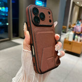 Luxury Card Holder with Stand and Shockproof Phone Case For iPhone