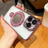 Sparkle Mirror Magnetic Makeup Mirror Back Case for iPhone