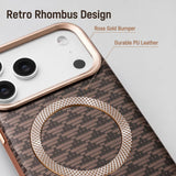 Luxurious retro detachable magnetic card holder phone case For iPhone