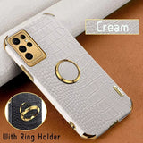 Crocodile Leather Plating Silicone Soft Case For Samsung Galaxy