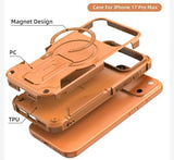 Magnetic Stand Invisible  Wireless Charging Anti-fall Case For iPhone