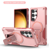 Invisible Bracket Shockproof Fold Stand Holder Magnetic Armor Case For Samsung