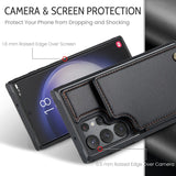 New RFID Card Insert Anti-drop Leather Case and Anti-theft Phone Case for Samsung