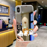 Popular cartoon pets Mirror phone case For iPhone