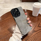Fashion Matte Leather Silicone Case For iPhone