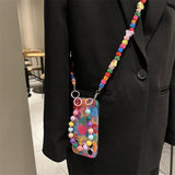 Crossbody strap Ins tulip design case for iPhone
