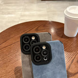 Fashion Matte Leather Silicone Case For iPhone