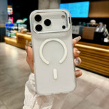 New Metal Bracket Frosted Matte Translucent  Magnetic Case For iPhone