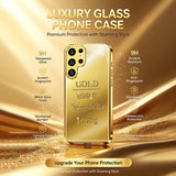 Luxury Golden Brick Glass TPU Shockproof Phone Case For Samsung