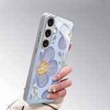 Floral Pattern Electroplated Glass Case for Samsung