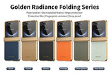 PU Leather Plating Hinge Full Protective Case For Samsung Galaxy Z Flip