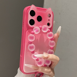 Gradient Ink Wash 3D Cat Ear Full Cover Phone Case For iPhone