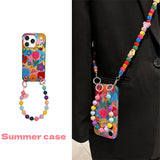 Crossbody strap Ins tulip design case for iPhone