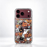 Halloween Ghost Pumpkin Floral Clear Case For iPhone