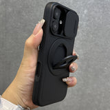 360° Rotating Invisible Bracket Charging Magnetic Case for iPhone
