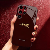 Drop-resistant phone case with gold-stamped cheetah pattern For Samsung