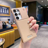 Leather Frameless Frosted Magnetic Business-Style Drop-Proof Phone Case for Samsung