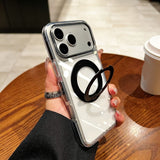 Transparent Magnetic Ring Holder Kickstand Hard Case For Iphone