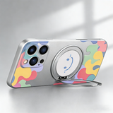 360° Rotating Stand Graffiti smiley face Magnetic case for iPhone