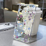 Floral-patterned transparent and soft silicone protective case For iPhone