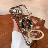 Plating Frameless Magnetic Bracket Case for iPhone