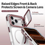 Luxury Clear Lens Flip Stand MagSafe Case For iPhone