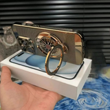 Electroplated Cooling Case With Rotating Gyro Magnetic Stand For iPhone