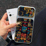 Aztec sheepskin leather textured phone case For iPhone