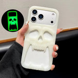 Cut-out Heat-Dissipating Skull-Face Soft Silicone Case For iPhone