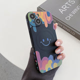 Silicone Graffiti Smile Magnetic Case for iPhone