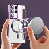 Magnetic Leather Card Clear Book Case For Samsung